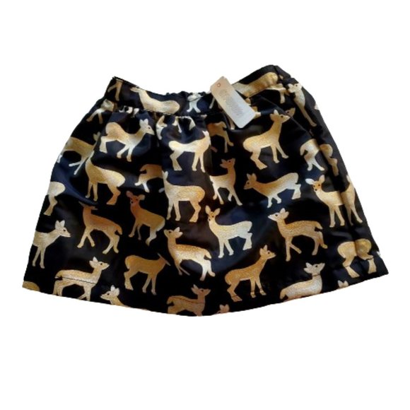 Gymboree Other - NWT Gymboree Deer Jacquard Skirt - Size 5-6 - Black and Gold